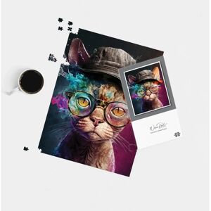 WRT Ltd - Devon Rex Cat With Hat Splashart - 1000 Piece WRT Ltd - Devon Rex Cat With Hat Splashart - 1000 Piece
