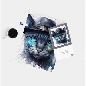 WRT Ltd - Russian Blue Cat With Glasses Splashart - 500 Piece - Puzzle WRT Ltd - Russian Blue Cat With Glasses Splashart - 500 Piece - Puzzle