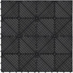 MonsterShop Black Vented Garage Floor Tiles - 120 Piece Set MonsterShop Black Vented Garage Floor Tiles - 120 Piece Set