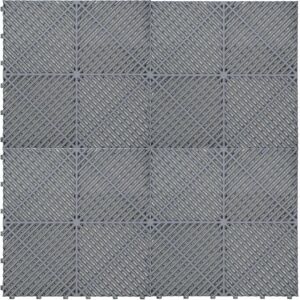 MonsterShop Grey Vented Garage Floor Tiles - Interlocking System MonsterShop Grey Vented Garage Floor Tiles - Interlocking System