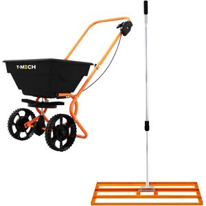 T-Mech Rotary Spreader & 100cm Lawn Leveller - Orange T-Mech Rotary Spreader & 100cm Lawn Leveller - Orange