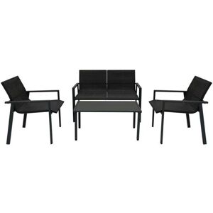 Monster Shop Ensemble de Mobilier de Jardin - Rattan Noir 4 Pièces - Publicité Monster Shop Ensemble de Mobilier de Jardin - Rattan Noir 4 Pièces - Publicité