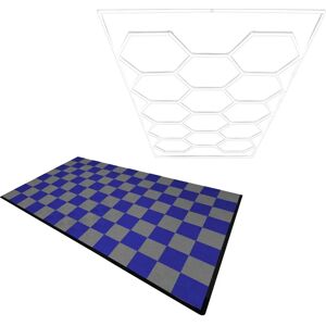 MonsterShop Grey Blue Vented Garage Floor Tiles LED Light - 19.2m² MonsterShop Grey Blue Vented Garage Floor Tiles LED Light - 19.2m²