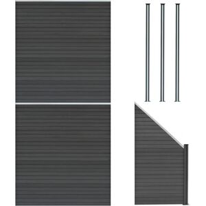 MonsterShop Grey Composite Fence Set with LED & Angled Piece MonsterShop Grey Composite Fence Set with LED & Angled Piece