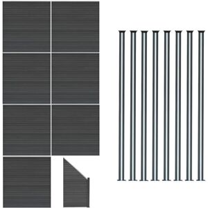 MonsterShop Grey Composite Fence Set - 7 Panels & LED Posts MonsterShop Grey Composite Fence Set - 7 Panels & LED Posts