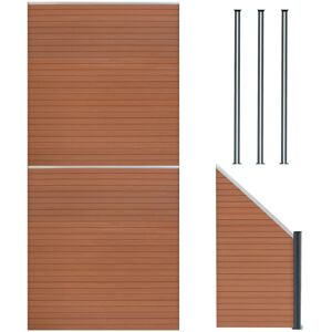 MonsterShop Brown Composite Fence Set - 6ft Panels & LED Posts MonsterShop Brown Composite Fence Set - 6ft Panels & LED Posts