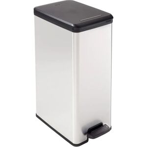 Curver Silver Slim Bin 40L - Trash Bin Curver Silver Slim Bin 40L - Trash Bin