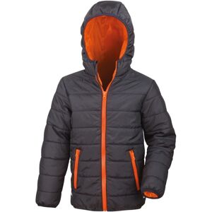Result Core - Junior Padded Showerproof & Windproof Jacket - Black/Orange Result Core - Junior Padded Showerproof & Windproof Jacket - Black/Orange