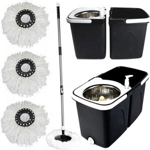 Gr8 Home Black Space Saving Dual Spin Dry Mop - Dry Mop Gr8 Home Black Space Saving Dual Spin Dry Mop - Dry Mop