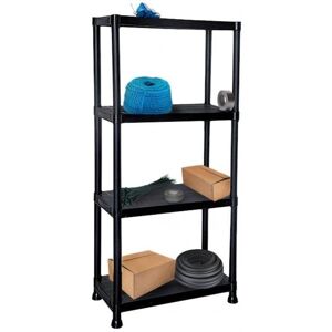 Gr8 Home Black 4 Tier Plastic Shelving Unit - Storage Shelves for Garage, Shed, Home Gr8 Home Black 4 Tier Plastic Shelving Unit - Storage Shelves for Garage, Shed, Home
