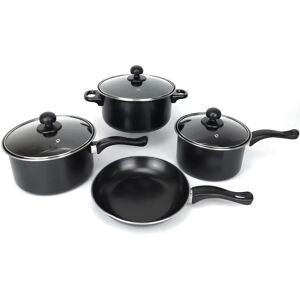 Gr8 Home Black 7 Piece Non Stick Cookware Set - Kitchenware Gr8 Home Black 7 Piece Non Stick Cookware Set - Kitchenware