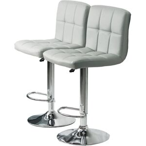 Gr8 Home Light Grey Faux Leather Swivel Chairs Gr8 Home Light Grey Faux Leather Swivel Chairs