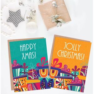 Artery8 - Christmas Cards Bright Retro Presents - Pack 6 - Blank - Envelopes included - Greeting cards Artery8 - Christmas Cards Bright Retro Presents - Pack 6 - Blank - Envelopes included - Greeting cards