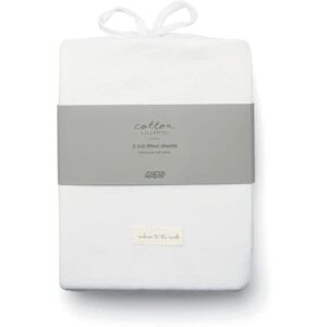 Mamas & Papas White Cotton Twin Pack Cot Sheets - Baby Bedding Mamas & Papas White Cotton Twin Pack Cot Sheets - Baby Bedding