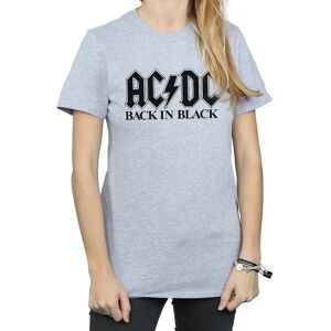AC/DC Damen Back in Black Logo Baumwoll Boyfriend T-Shirt - T-Shirt AC/DC Damen Back in Black Logo Baumwoll Boyfriend T-Shirt - T-Shirt