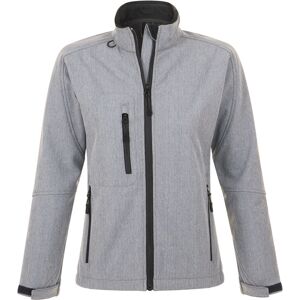 Sols Roxy Soft Shell Jas - Ademend, winddicht, waterafstotend - Grijs Marl - Large Sols Roxy Soft Shell Jas - Ademend, winddicht, waterafstotend - Grijs Marl - Large