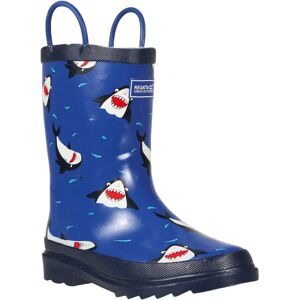 Regatta Kid's Minnow Printed Wellies - Shark Nautical Blue Regatta Kid's Minnow Printed Wellies - Shark Nautical Blue