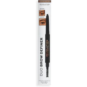 Makeup Revolution Duo Brow Definer - Kulmakynä, Keskiruskea Makeup Revolution Duo Brow Definer - Kulmakynä, Keskiruskea