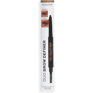 Makeup Revolution Duo Brow Definer - Täsmällinen kulmapiirustus - Vaaleanruskea 0,25g Makeup Revolution Duo Brow Definer - Täsmällinen kulmapiirustus - Vaaleanruskea 0,25g