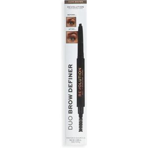 Makeup Revolution Duo Brow Definer - Tummanruskea kulmaväri Makeup Revolution Duo Brow Definer - Tummanruskea kulmaväri