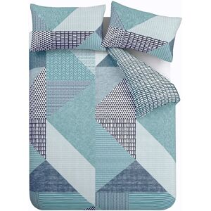 Catherine Lansfield Larsson Geo Duvet Cover Set - Teal - King Size Catherine Lansfield Larsson Geo Duvet Cover Set - Teal - King Size