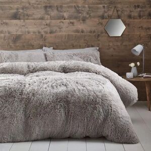 Catherine Lansfield Silver Faux Fur King Duvet Cover Bed Set Catherine Lansfield Silver Faux Fur King Duvet Cover Bed Set