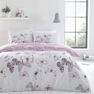 Catherine Lansfield Butterfly Heather Double Duvet Set - Easy Care Catherine Lansfield Butterfly Heather Double Duvet Set - Easy Care