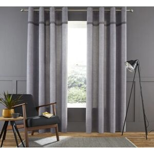 Catherine Lansfield Melville Woven Texture Grey Curtains - Unlined, 168x137cm Catherine Lansfield Melville Woven Texture Grey Curtains - Unlined, 168x137cm