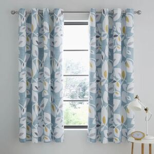 Catherine Lansfield Inga Leaf Teal Curtains - 66x72 Inch Catherine Lansfield Inga Leaf Teal Curtains - 66x72 Inch