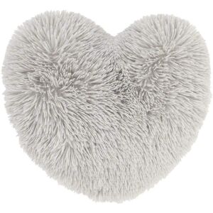 Catherine Lansfield Silver Grey Heart Shaped Faux Fur Cushion - Cushion Catherine Lansfield Silver Grey Heart Shaped Faux Fur Cushion - Cushion