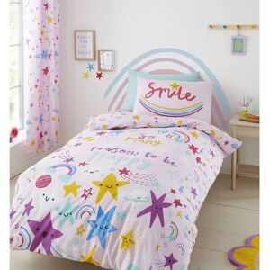 Catherine Lansfield Estrellas Felices Fundas Nórdicas Rosa Doble - Fundas de Edredón Catherine Lansfield Estrellas Felices Fundas Nórdicas Rosa Doble - Fundas de Edredón