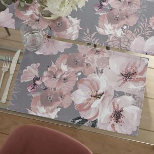 Catherine Lansfield Elegant Floral Grey Place Mat Pair - Table Accessories Catherine Lansfield Elegant Floral Grey Place Mat Pair - Table Accessories