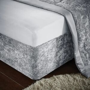 Catherine Lansfield Silver Crushed Velvet Divan Base Wrap - divan base wrap Catherine Lansfield Silver Crushed Velvet Divan Base Wrap - divan base wrap