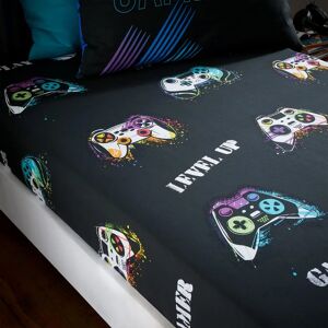 Catherine Lansfield Black Game Over Fitted Sheet - Fitted Sheet Catherine Lansfield Black Game Over Fitted Sheet - Fitted Sheet