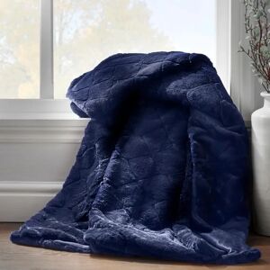 Catherine Lansfield Cosy Diamond Faux Fur 130x170cm Navy Throw Catherine Lansfield Cosy Diamond Faux Fur 130x170cm Navy Throw