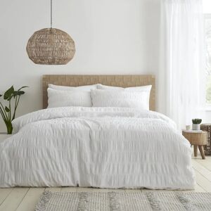 Catherine Lansfield White Double Seersucker Duvet Cover Set - Duvet Cover Catherine Lansfield White Double Seersucker Duvet Cover Set - Duvet Cover