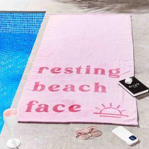 Sassy B Resting Beach Face Pink Cotton Beach Towel Sassy B Resting Beach Face Pink Cotton Beach Towel
