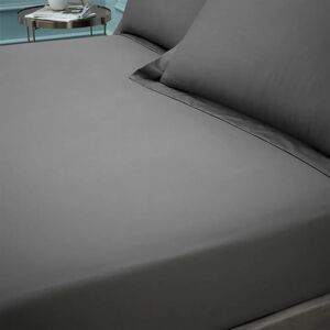 Bianca Egyptian Cotton Fitted Sheet - Charcoal - Single Bianca Egyptian Cotton Fitted Sheet - Charcoal - Single