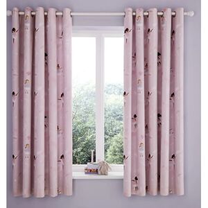 Catherine Lansfield Dancing Fairies 66x72 Inch Reversible Pink Curtains Catherine Lansfield Dancing Fairies 66x72 Inch Reversible Pink Curtains