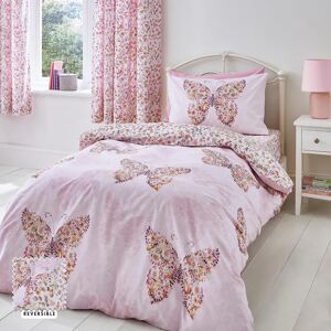Catherine Lansfield Enchanted Butterfly Pink Reversible Duvet Cover Set - Bedding Catherine Lansfield Enchanted Butterfly Pink Reversible Duvet Cover Set - Bedding