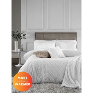 Catherine Lansfield Cosy Diamond Faux Fur Duvet Cover Bedding Set - Bedding Set Catherine Lansfield Cosy Diamond Faux Fur Duvet Cover Bedding Set - Bedding Set