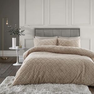 Catherine Lansfield Cosy Diamond Faux Fur Duvet Cover Set - Duvet Cover Set Catherine Lansfield Cosy Diamond Faux Fur Duvet Cover Set - Duvet Cover Set