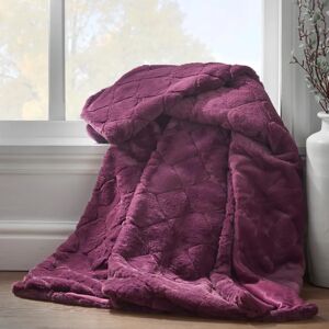 Catherine Lansfield Cosy Diamond Faux Fur Throw Plum - Throw Catherine Lansfield Cosy Diamond Faux Fur Throw Plum - Throw