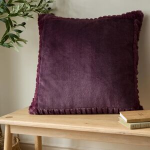 Catherine Lansfield Plum Velvet Faux Fur Cushion 55x55cm - Cushion Catherine Lansfield Plum Velvet Faux Fur Cushion 55x55cm - Cushion