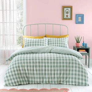 Zielony zestaw pościeli z poszewkami Gingham od Catherine Lansfield Zielony zestaw pościeli z poszewkami Gingham od Catherine Lansfield