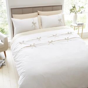Catherine Lansfield Milo Bow Duvet Set - Double Catherine Lansfield Milo Bow Duvet Set - Double
