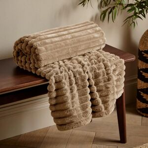Catherine Lansfield Natural Ribbed Velvet Throw - Throw blanket Catherine Lansfield Natural Ribbed Velvet Throw - Throw blanket