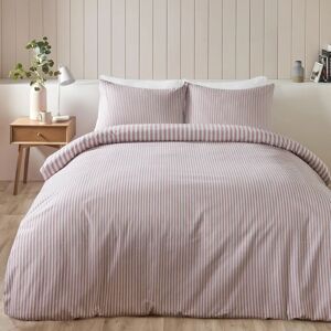 Catherine Lansfield Blush Stripe Duvet Cover Bedding Set Catherine Lansfield Blush Stripe Duvet Cover Bedding Set