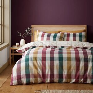 Catherine Lansfield Autumn Check Plum Duvet Cover - Bedding Set Catherine Lansfield Autumn Check Plum Duvet Cover - Bedding Set