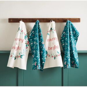 Catherine Lansfield Holly Mistletoe Tea Towels - Kitchen Textiles Catherine Lansfield Holly Mistletoe Tea Towels - Kitchen Textiles